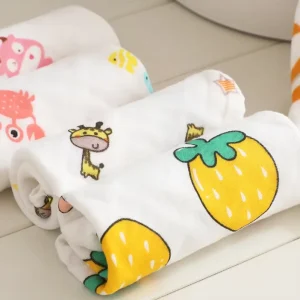 Cotton Bath Face Towels Burp Cloths Newborns Wash Cloth with Hanging Loop Reusable Unisex Baby Wipes Baby Washcloths