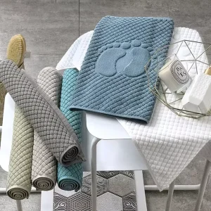 Cotton Bath Mat White Water Absorbent Bathroom Carpet Rugs Salon Hotel SPA Shower Room Feet Towel Toilet Tub Floor Mat Tapis