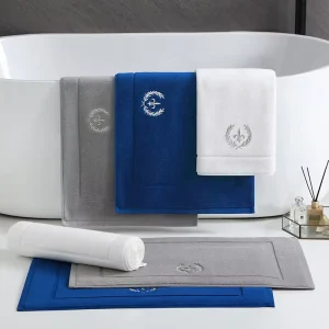 Cotton Bath Mats Factory Custom Quick Dry Shower Luxury Floor Towel Bath Mats for Bathroom