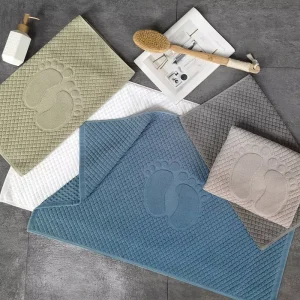 Cotton Bathroom Absorbent Soft Shower Towel Carpet Toilet Floor Mats Hotel Room Bath Mats