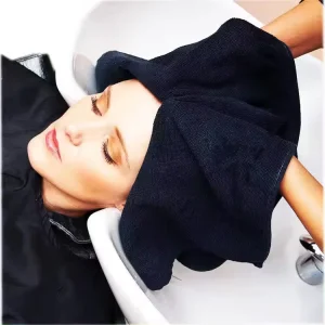 Cotton Bleach Proof Plain Dyed QUICK DRY Black Hair Towel Salon Towels