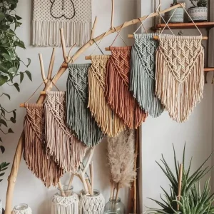 Cotton Boho Macrame Décor Decorative Hanging Wall Art Wall Decorations Tapestries Wall Decor for Home Luxury Living Room