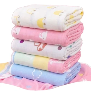 Cotton Cartoon Woven Six Layer Heirloom Baby Blanket for Four Seasons Korean Style