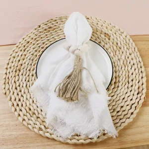 Cotton Cloth Napkins Set Cotton Linen Retro Gauze for Weddings Table Decoration for Dinners