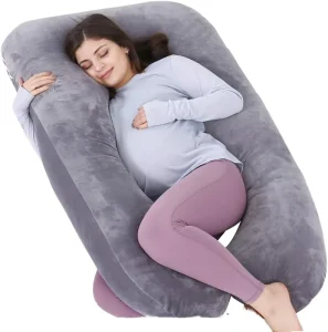 Cotton Crystal U Shaped Massage Pregnancy Pillow with Removable Cover Body Focused Design