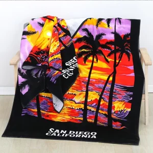 Cotton Custom Personalized Beach Towel Super Large Water Absorbent High Weight Pure Cotton Printed Beach Towel