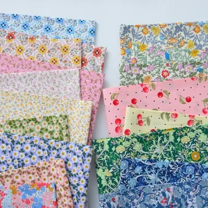 Cotton DIY Clothing Fabric Multicolor Hand Made Printing Fabric Garden Flower Poplin 100% Cotton Fabric
