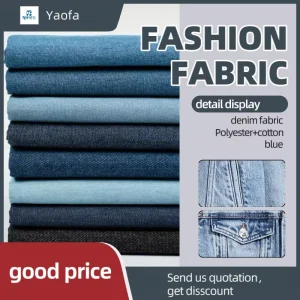 Cotton Denim Woven Dyed Stretch Fabric Roll for Men’s Blue Jeans Shrink Resistant 300g/m Polyester Cotton