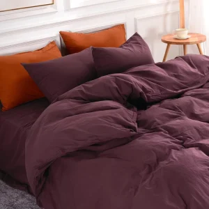 Cotton Duvet Cover Set with Pillow Cases Breathable Machine Washable Modern Style for Home Wedding Use