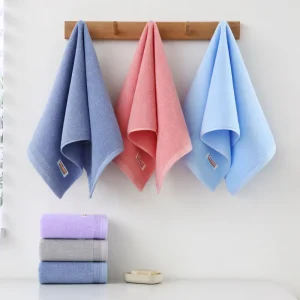 Cotton Face Towel Embroidery Logo Thick Absorbent Soft Washcloth Home Daily Use Hotel Gift Custom Bulk