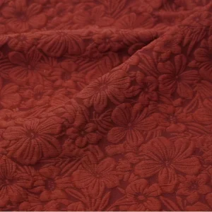 Cotton Feel Bubble Jacquard Fabric with Floral Texture for Kidswear Skirts and Dresses