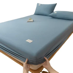 Cotton Fitted Sheet with Elastic Bands Non Slip Adjustable Mattress Covers for Single Double King Queen Bed 140 160 200cm
