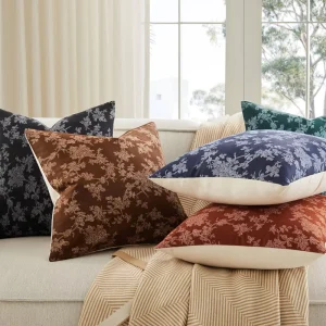 Cotton French Pastoral Throw Pillow Covers Zipper Closure Farmhouse Decor for Living Room Sofa Bed