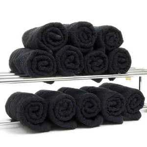 Cotton Hair Drying Black Barber Bath Salon Towel