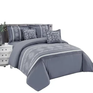 Cotton Hotel Embroidery Bed Cover Four Piece Hotel Bedding Pure Color Simple Pure Embroidery Luxury Quilt Cover