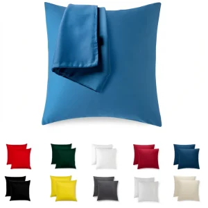 Cotton Jersey Square Pillowcase 2Pcs Solid Printed 45x45cm Super Soft Hypoallergenic Customizable Cushion Cover