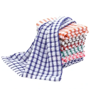 Cotton Kitchen Dishcloths Quick-Dry Towels for Cleaning Soft and Absorbent Woven Plain Style