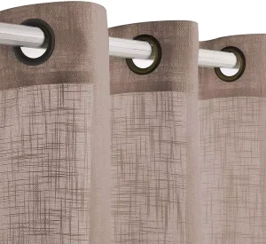 Cotton Linen Feeling Woven 110GSM All-Season Custom Made Insulated Modern Semi Sheer Grommet Gauze Voile Curtains Living Room