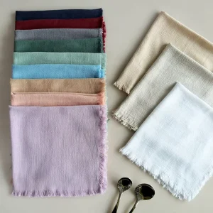 Cotton Linen Fringed Napkin Cloth Table Napkin Western Wedding Decoration Party Dinner Napkins