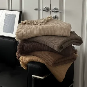Cotton Muslin Blanket 4 Layers Blanket Sofa Bed Throw Blankets