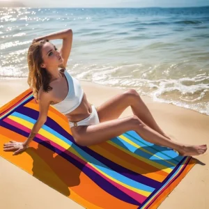 Cotton Oversized 100*180cm Custom Size Turkish Beach Towels With Tassels Quick Dry Striped Fouta Beach Towel