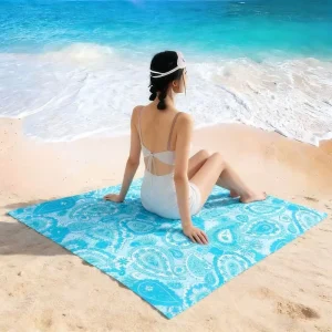 Cotton Oversized Beach Towel with Custom Printed Antimicrobial Child Proof Quick Dry Soft for Beach Use