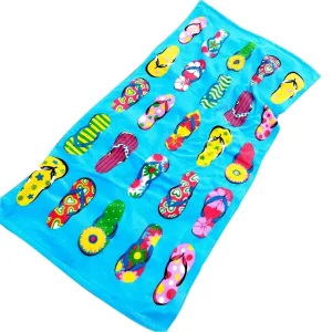Cotton Polyester Custom Printed Large Beach Towel Reusable Eco Friendly Machine Washable All Season