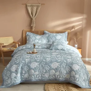 Cotton Polyester Jacquard Comforter Set 3pcs Bedspreads with Soft Stitching Quilts New Home Use Fast Delivery Bedding Sets