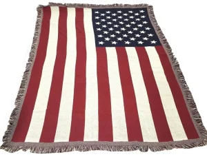 Cotton Polyester Jacquard Throw Woven Blanket Solid Striped Four Seasons Use Custom Size