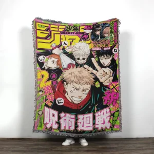 Cotton Polyester Jacquard Woven Throw Blanket Tapestry Customizable Foldable Unique Anime Design Four Seasons