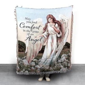 Cotton Polyester Modern Soft Tassel Throw Festival Cartoon Character Customized Angel Jacquard Woven Four Seasons Tapestry