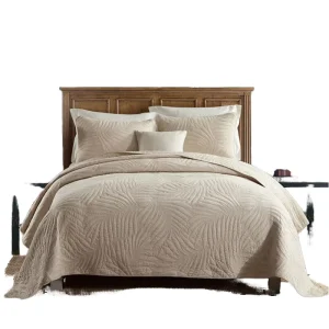 Cotton Reversible Embroidery 3 Pieces Bedspread Comforter Sets King Size Luxury Bedding 300tc Eco Friendly Nondisposable