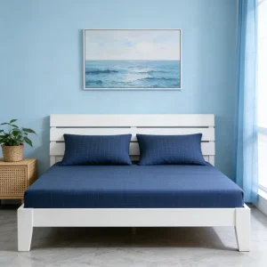 Cotton Silver Striped Earthing Bed Sheet Flat Fitted Design Static Protection Grounding Bedding Cover