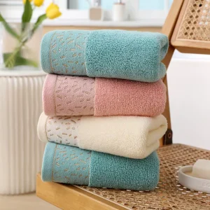 Cotton Soft Absorbent Quick dry Embroidered Solid Color 35*75 70*140 Home Use Towel Bath Towel Set