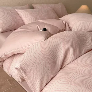 Cotton Three layer Yarn dyed Jacquard Pure Cotton Four piece Grounding Bed Sheet Set