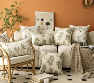 Cotton Throw Pillow Sets Bedside Cushions with Pillow Inserts Covers for Living Room Home Decor