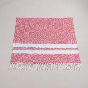 Cotton Turkish Custom Design Striped Luxury Quick Dry Beach Towel with Tassel All Season Child Friendly