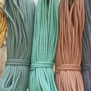 Cotton Twisted Cord Natural Macrame Cotton Cord Crochet Round Rope Wavy Pattern Serrated Cord