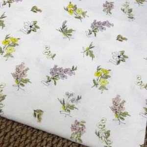 Cotton Viscose Blend Jacquard Printed Fabric Floral Bouquet 120GSM 50″ In Stock for Women Dress Blouse Summer Garment