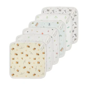 Cotton Washcloths Bamboo Cotton Baby Towels Soft Square Newborn Face Towel Cleaning Towel Natural Baby Washcloth Set