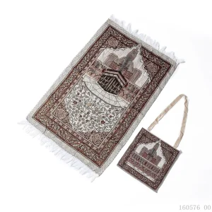 Cotton Yarn Woven Washable Foldable Travel Islamic Prayer Mat & Blanket