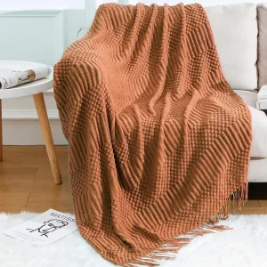 Couch Soft Farmhouse Boho Throw Blanket with Tassels Home Decorative Lightweight Throw Blankets