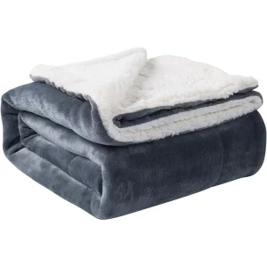Cozy 100% Polyester Sherpa Flannel Throw Blanket Kids Winter Heated Home Textile