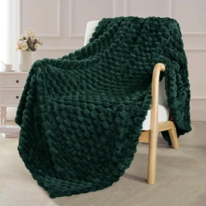 Cozy All Seasons Fleece Knitted Throw Blanket Soft Lightweight Solid Jacquard Eco Friendly Decorative Couch Bed American Style