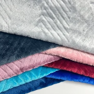 Cozy Dyeing Striped Embossing Printed Knitted OEKO TEX Certified Brushed Fleece Lining Flannel Fabric