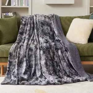 Cozy Faux Fur Throw Heavy Super Soft Blanket Luxury for Adult Home Bed Sofa