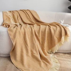Cozy Knit Throw Blanket Soft Knitted Sofa & Bed Cover for All Seasons