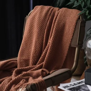 Cozy Non Shedding Soft Luxury Polyester Knitted Blanket for Bed Couch Sofa All Season Use Machine Washable