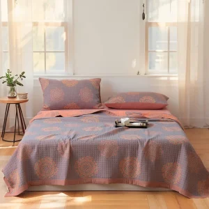 Cozy Soft Cotton Jacquard Blanket for Sofa Bed 3D Pattern Blanket for All Seasons