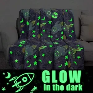 Cozy unicorn Glow Blanket Magic Dinosaur Fluorescent Throw Custom unicorn Glow in the Dark Zodiac Blanket for Kids
